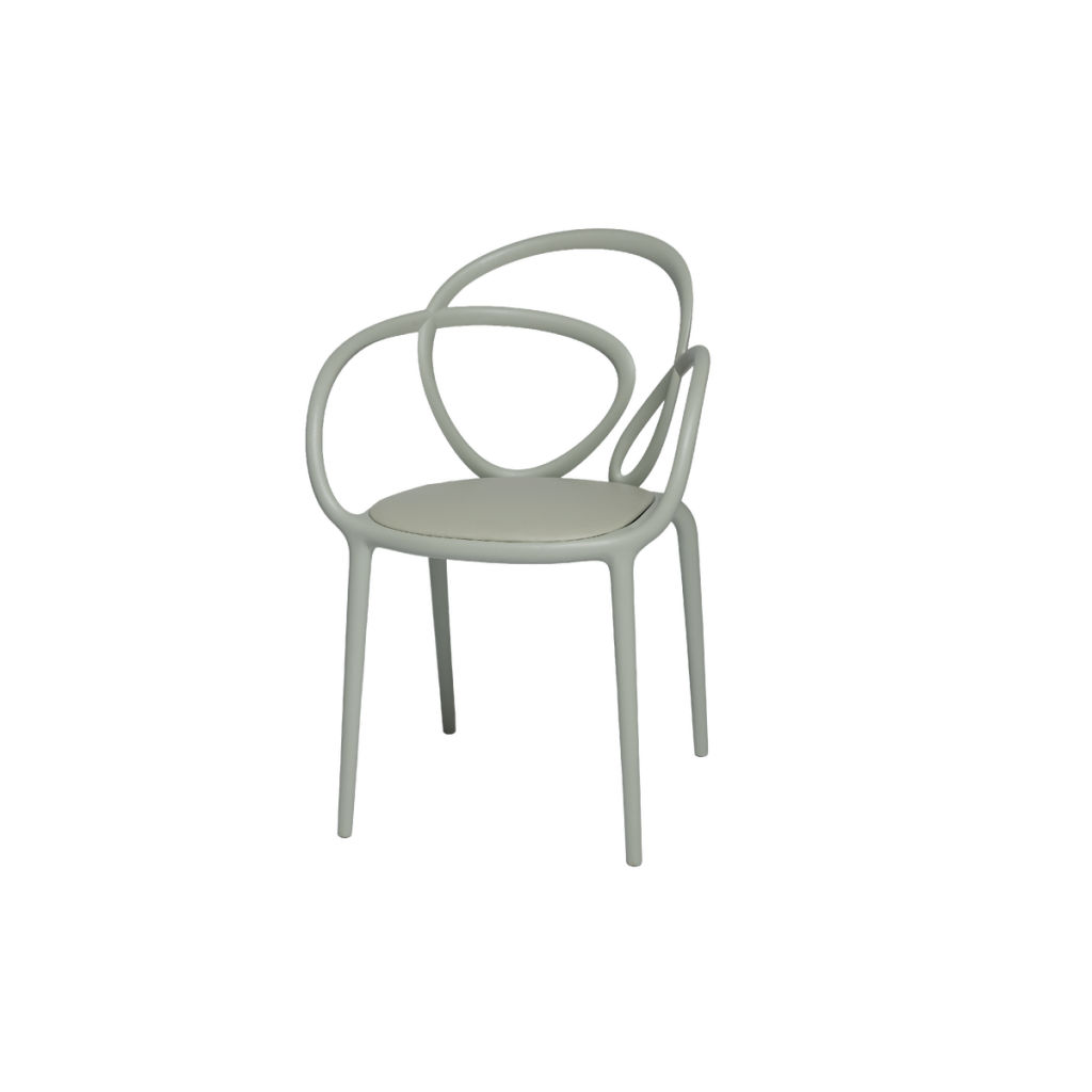 Krzesło Loop z poduszką szare – 2 szt.