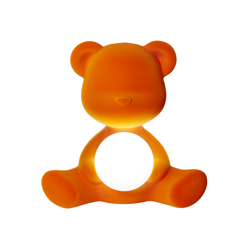 Lampa miś Teddy Girl velvet pomarańczowa