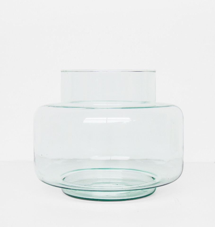 UNC wazon ze szkła z recyklingu transparentny