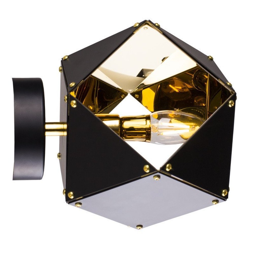 Lampa ścienna NEW GEOMETRY-1 czarno złota 15,5 cm