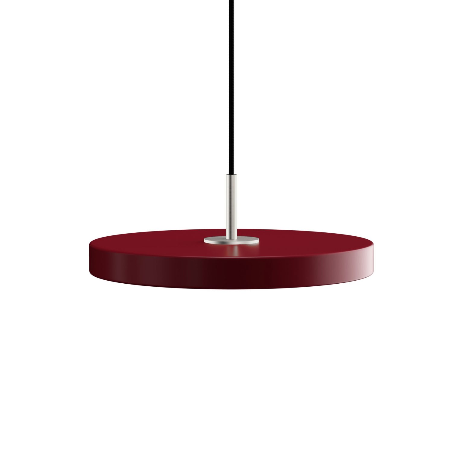 Lampa Asteria mini ruby / steel top UMAGE - bordowa / stalowy dekor