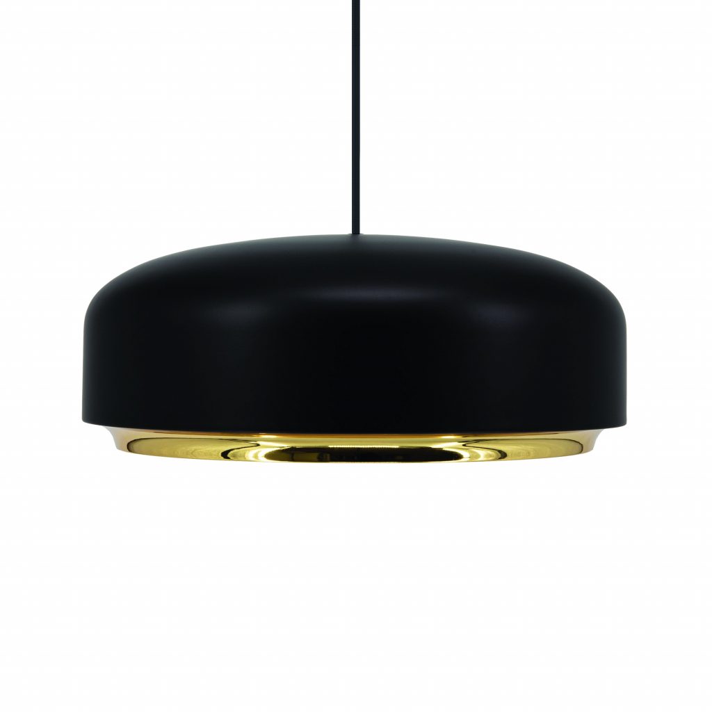 Lampa Hazel medium black UMAGE – czarna / złoty dekor