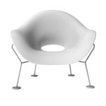 Fotel Pupa biało-chromowany