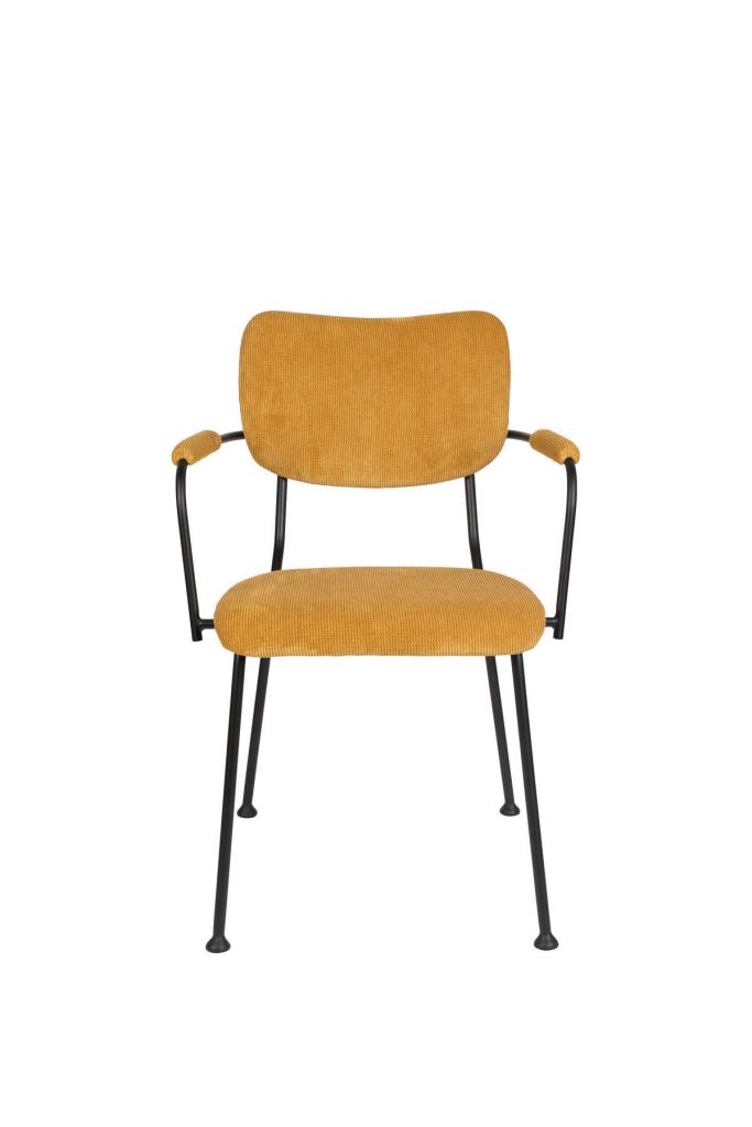 Krzesło z podłokietnikami  BENSON musztardowy