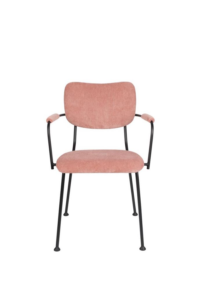 Krzesło z podłokietnikami  BENSON różowy