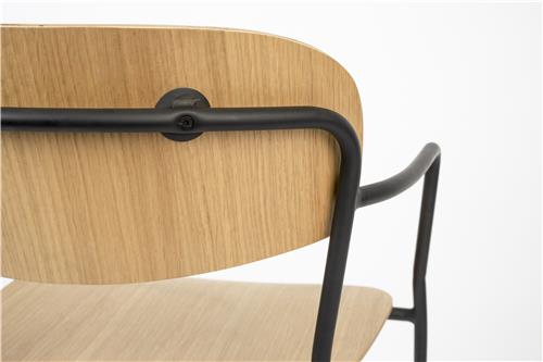 Krzesło z podłokietnikami JOLIEN czarny/drewno