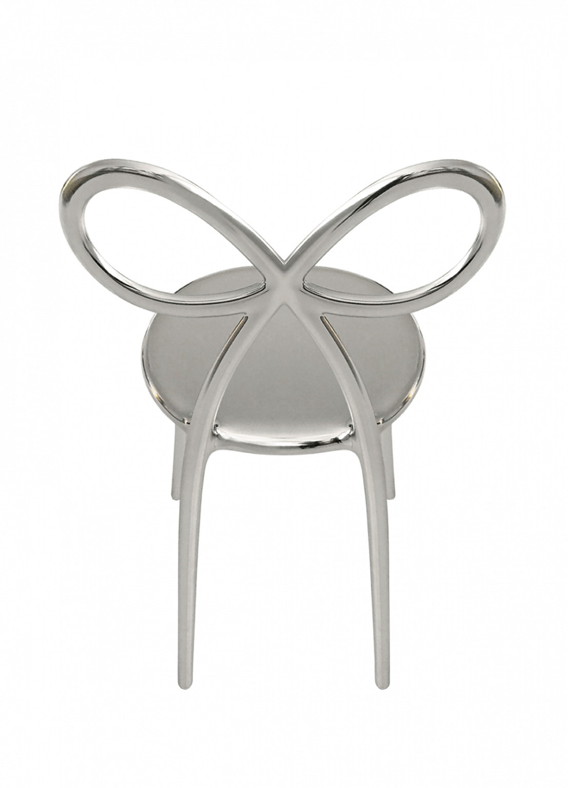 Zestaw 2 krzeseł Ribbon metalowych srebrnych