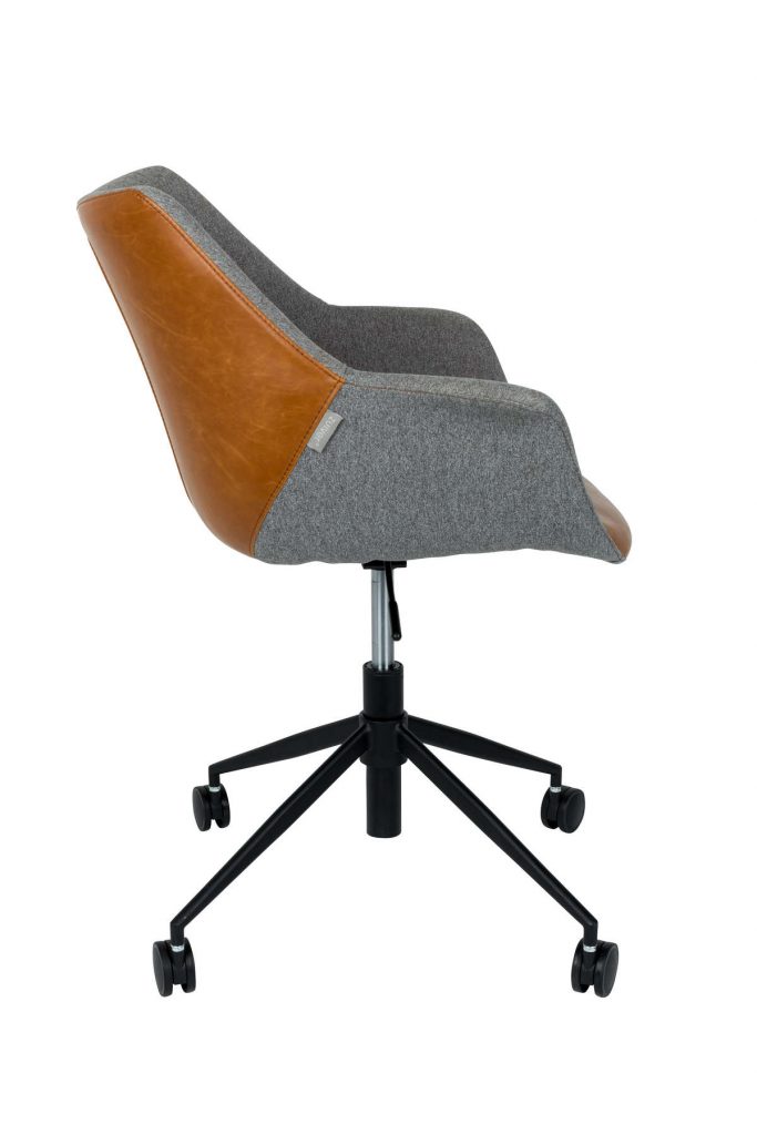 Krzesło biurowe DOULTON VINTAGE brązowe – Zuiver