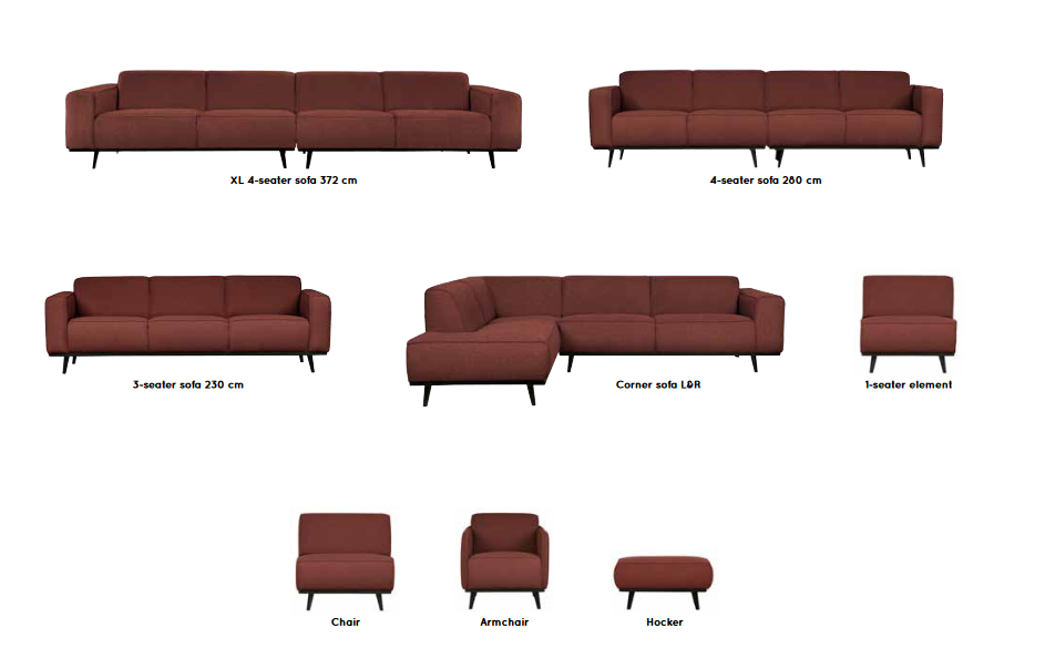 Sofa Statement XL 4-osobowa 372 cm ekoskóra koniakowa