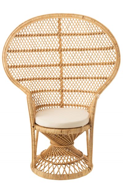 Krzesło z poduszką rattan naturalny