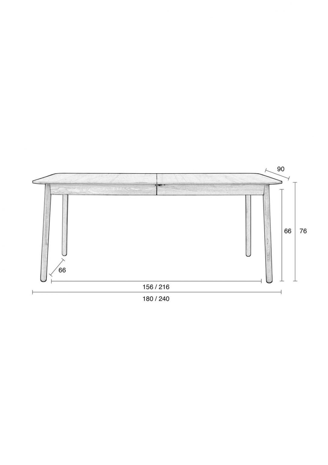 Stół GLIMPS 180/240x90cm rozkładany