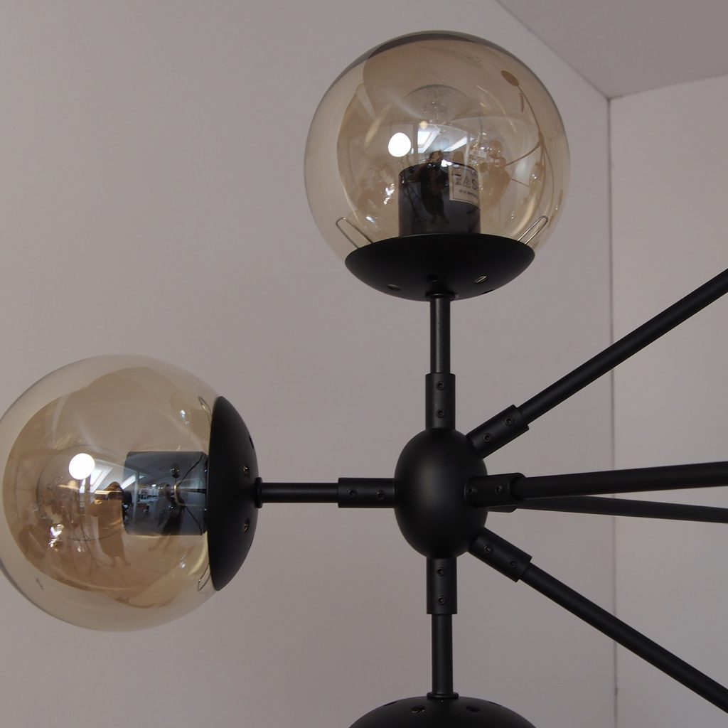 Lampa wisząca ASTRIFERO-15 bursztynowo czarna 110 cm