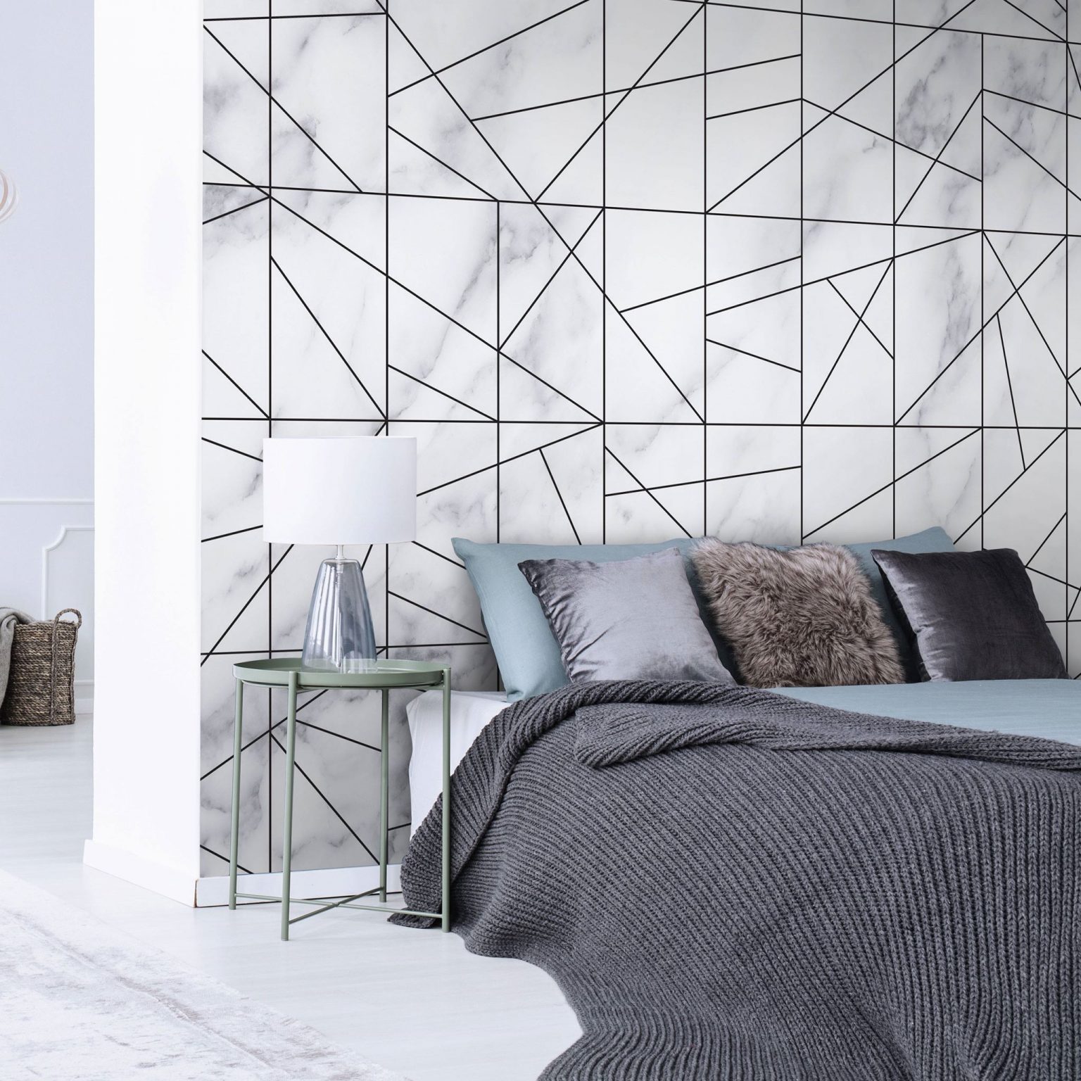 Tapeta Marble Veins Black