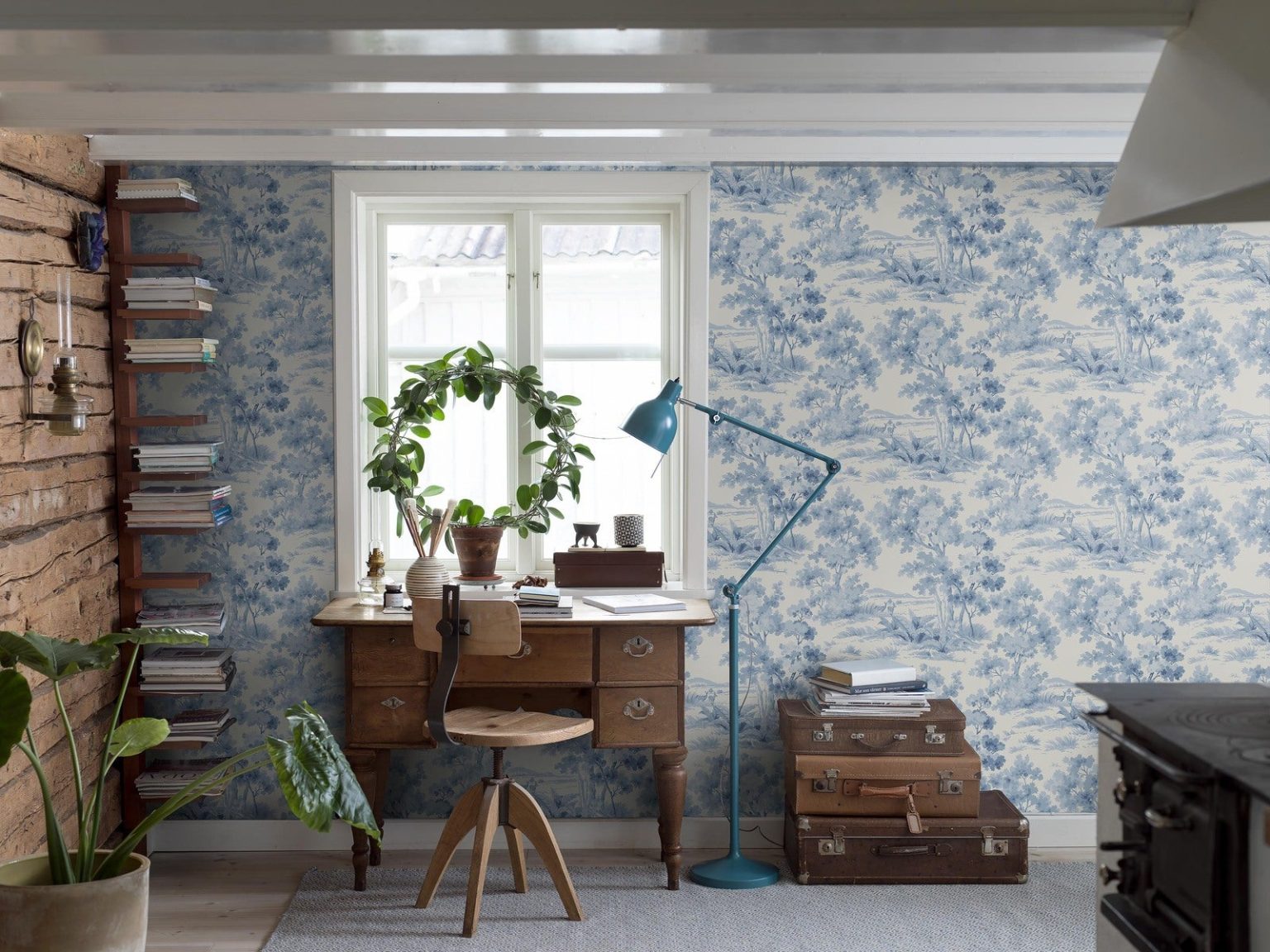 Tapeta Blue & White Countryside Morning 6142