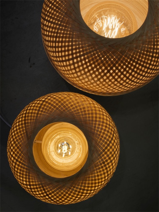 Lampa stołowa Mekong bambus 25x29cm, biała/naturalny, S