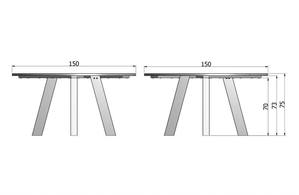 Stół RHONDA dębowy r150cm – Woood