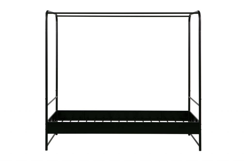 Łóżko BUNK metalowe czarne 90×200 cm