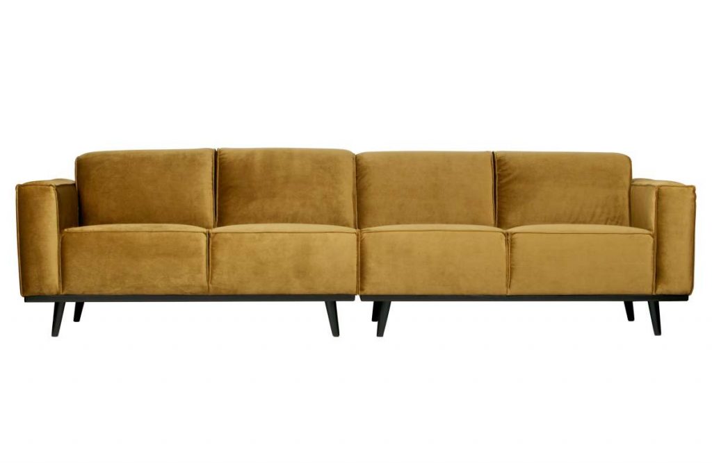 Sofa Statement 4-osobowa 280 cm velvet żółty