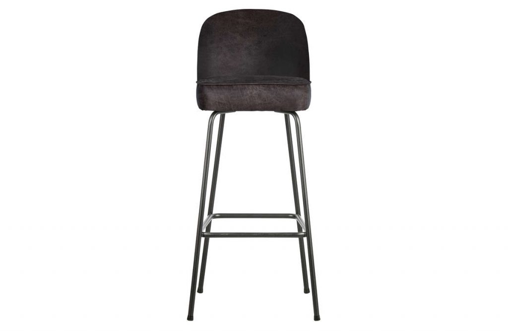 Krzesło barowe VOGUE 80cm czarna skóra