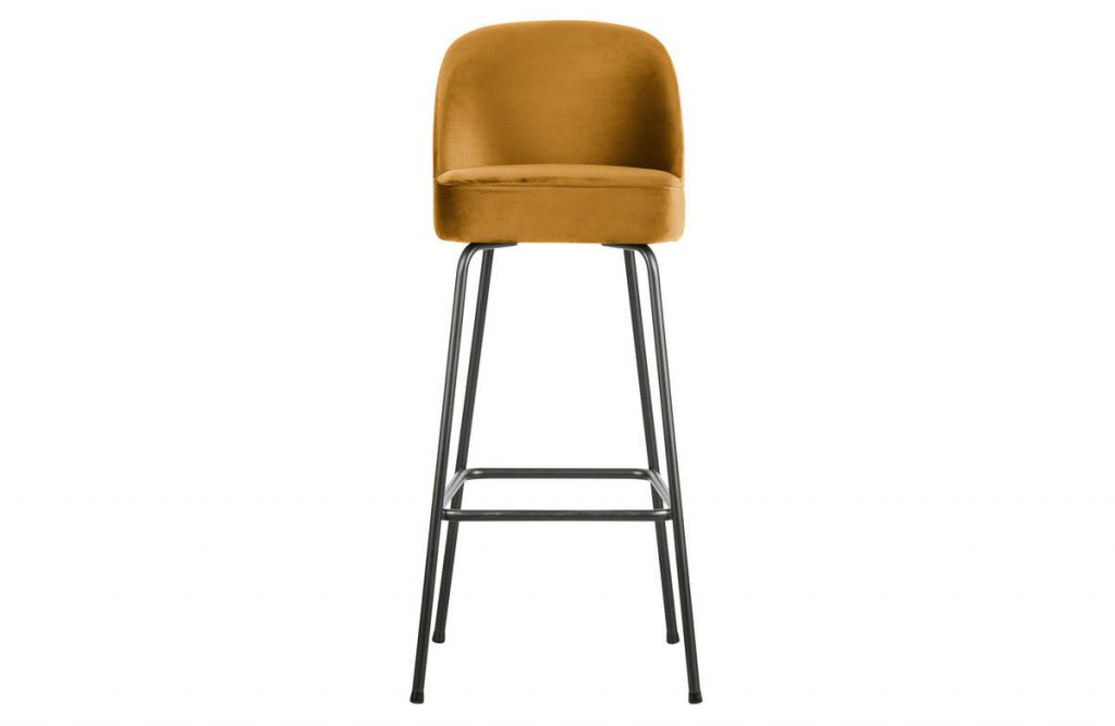 Krzesło barowe VOGUE 80cm velvet mustard
