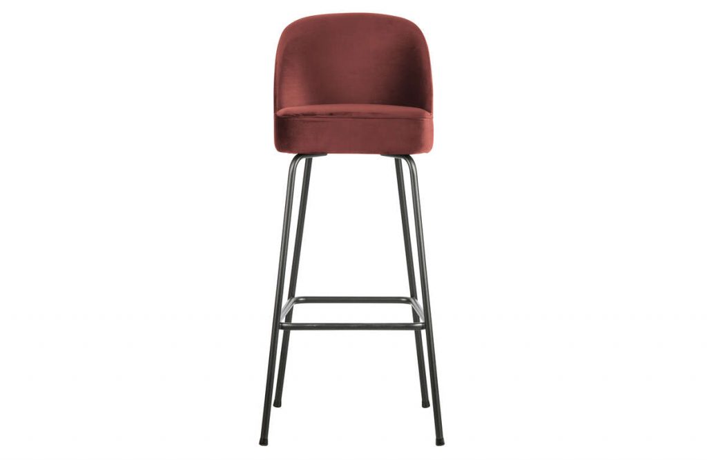 Krzesło barowe VOGUE 80cm velvet chestnut