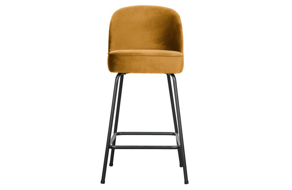 Krzesło barowe VOGUE 65cm velvet mustard