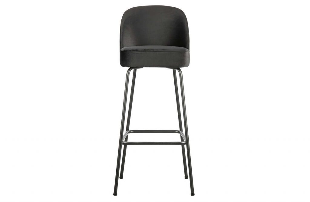 Krzesło barowe VOGUE 80cm velvet atramentowe