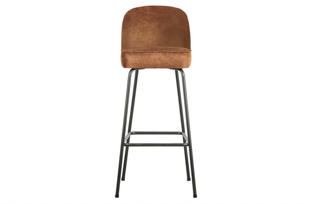 Krzesło barowe VOGUE 80cm skóra koniakowa
