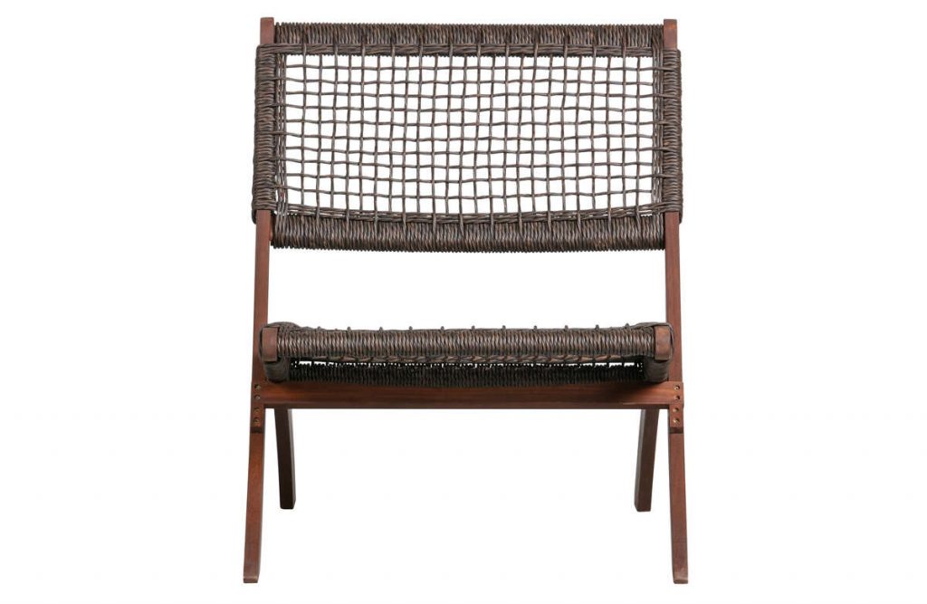 Krzesło składane Lois drewno eukaliptusowe, ciemnobrązowe