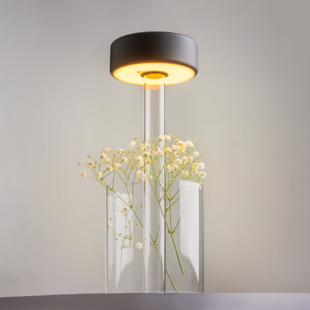 Battery lamp AI Collaboration with glass, black