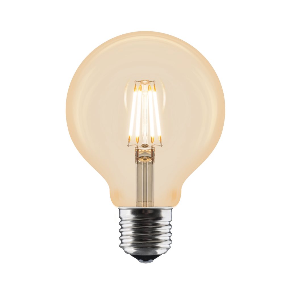 Żarówka E27 2W Idea Amber LED kl. G średnica 80 mm UMAGE – bursztynowa