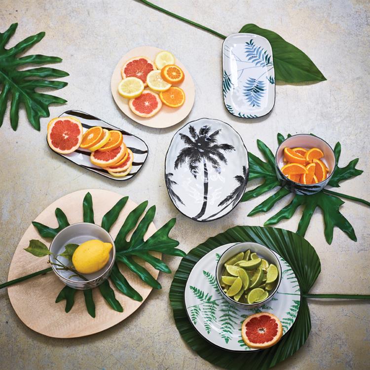 Porcelanowa misa w palmy z serii “Dżungla” – HK Living