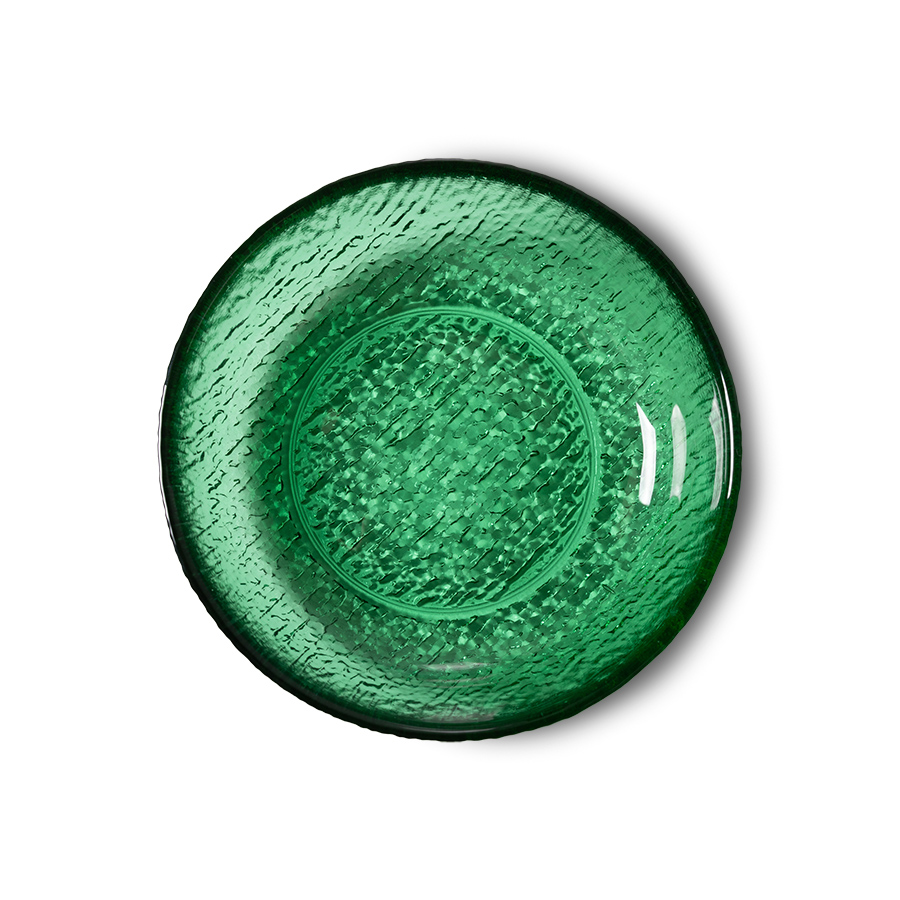 Kolekcja Emeralds: szklana miska deserowa, zielona