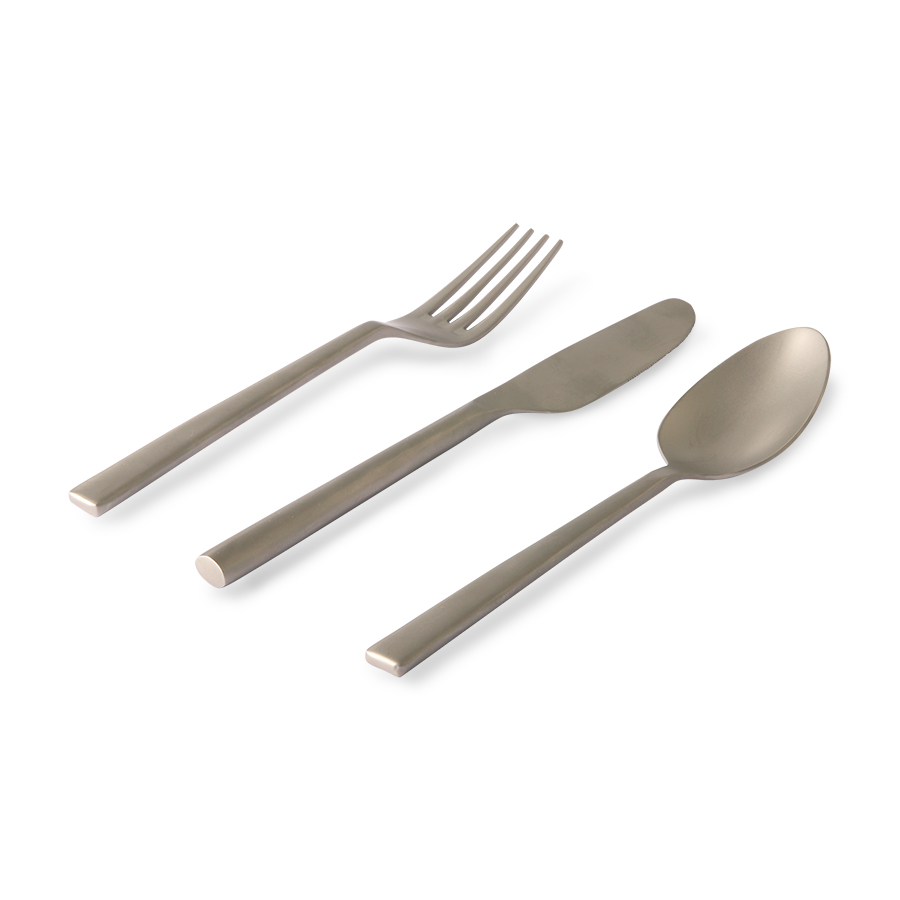 frosted metal cutlery (set of 3)