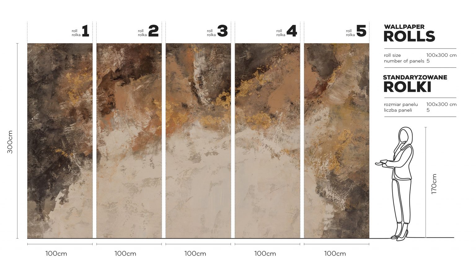 Amber - Tapeta w standaryzowanych rolkach
