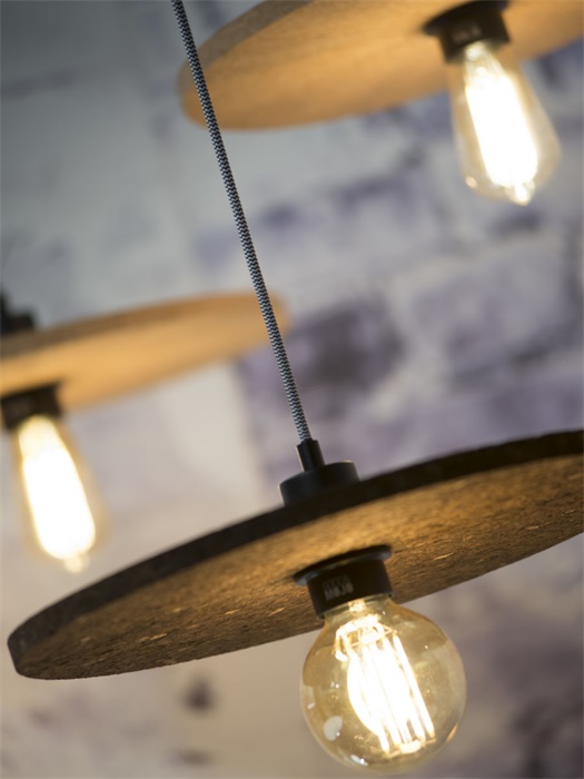 Lampa wisząca korkowa Algarve 40×1,5cm, ciemny brąz