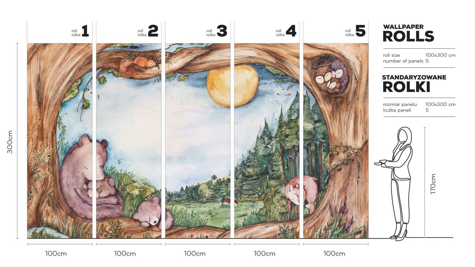 Bears Family - Tapeta w standaryzowanych rolkach