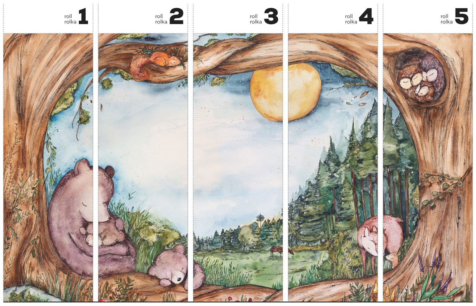 Bears Family - Tapeta w standaryzowanych rolkach