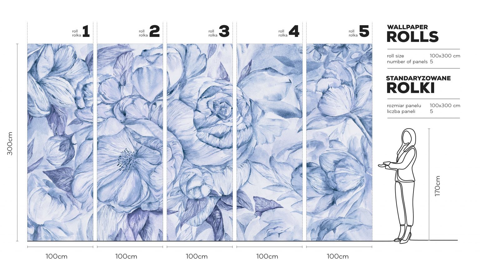 Brassica Blue - Tapeta w standaryzowanych rolkach