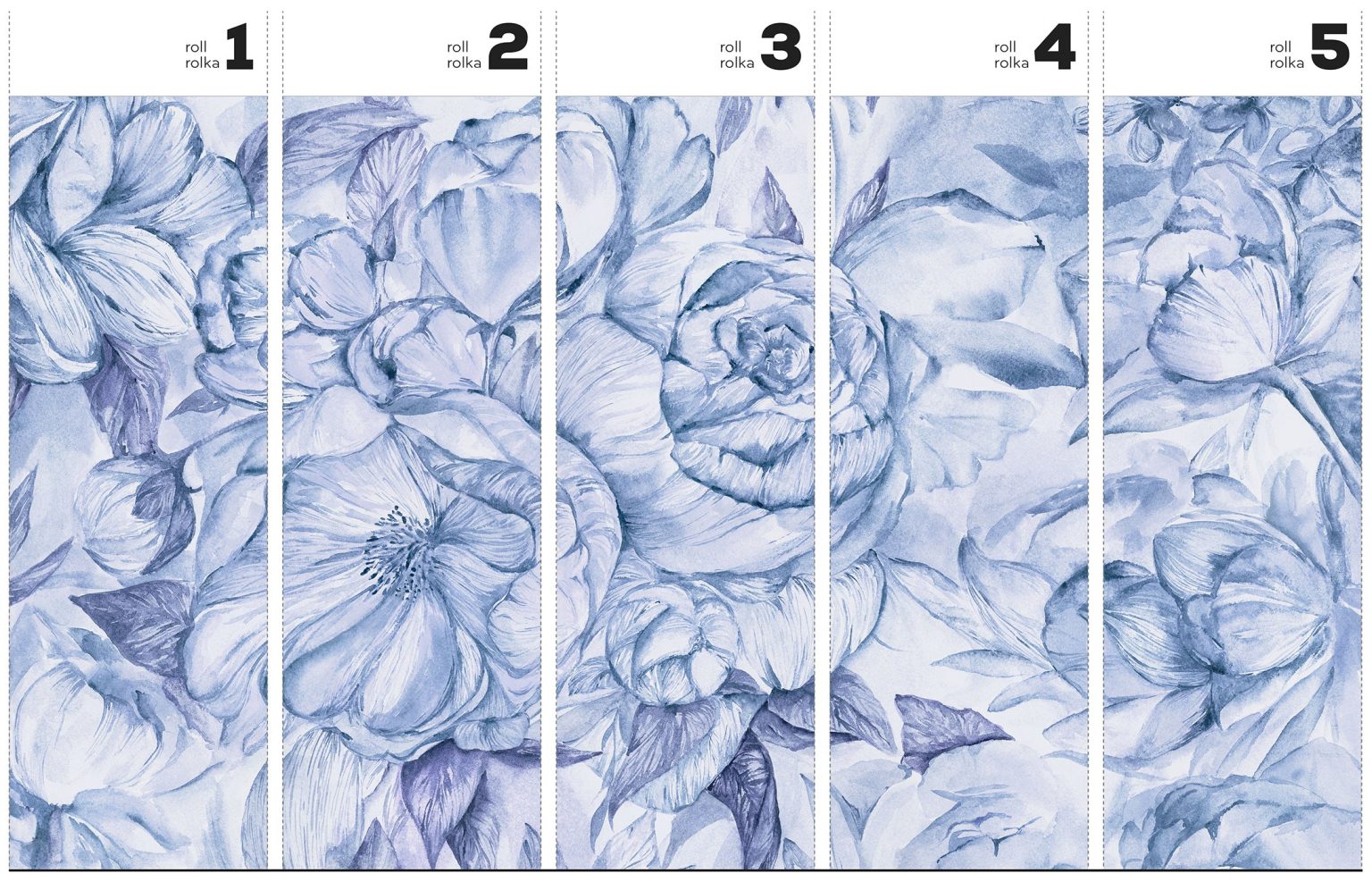 Brassica Blue - Tapeta w standaryzowanych rolkach