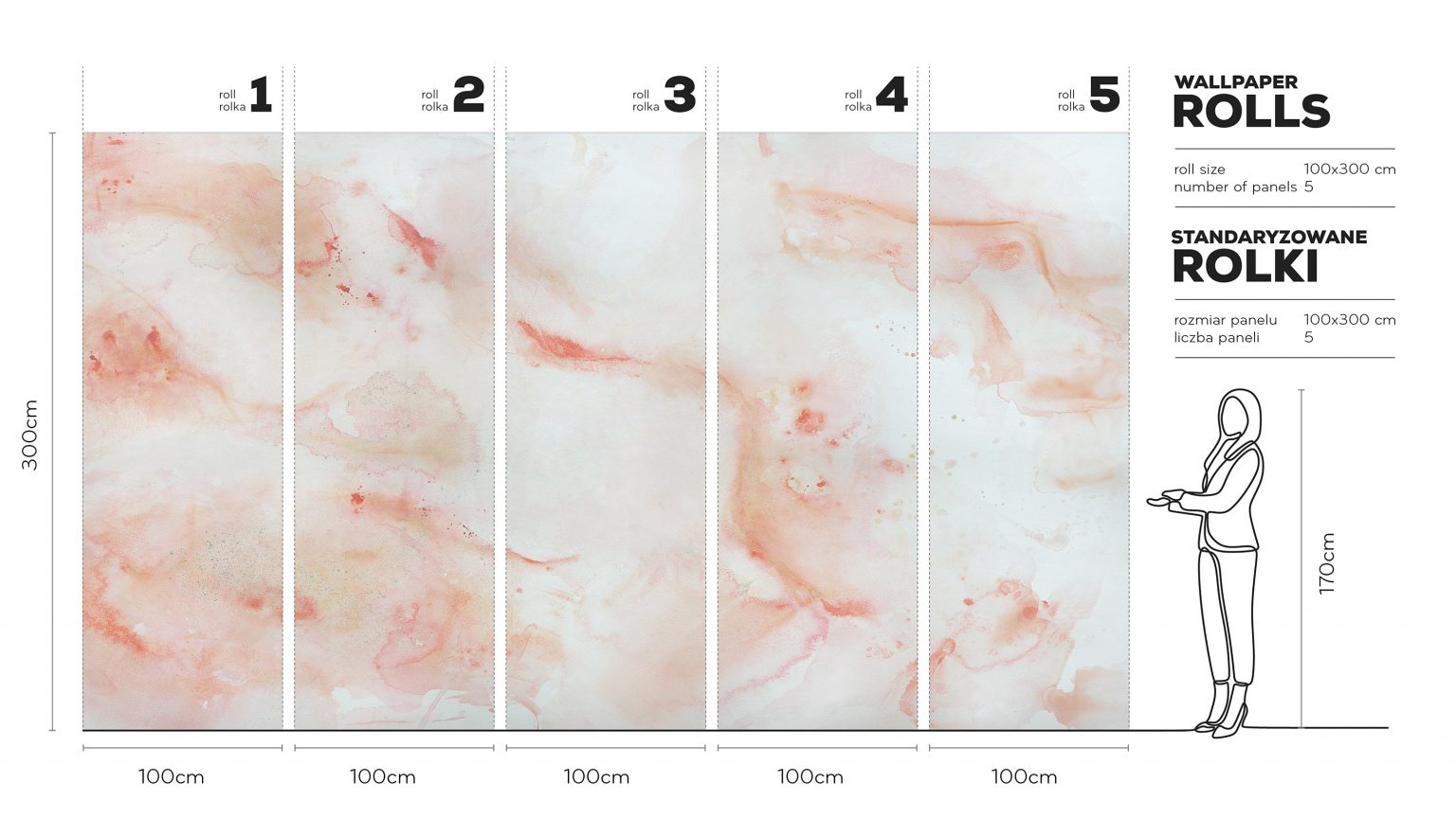 Coral - Tapeta w standaryzowanych rolkach