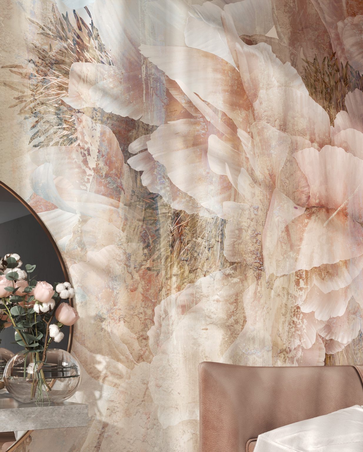 Tapeta w stylizowane kwiaty Celine - Wonderwall