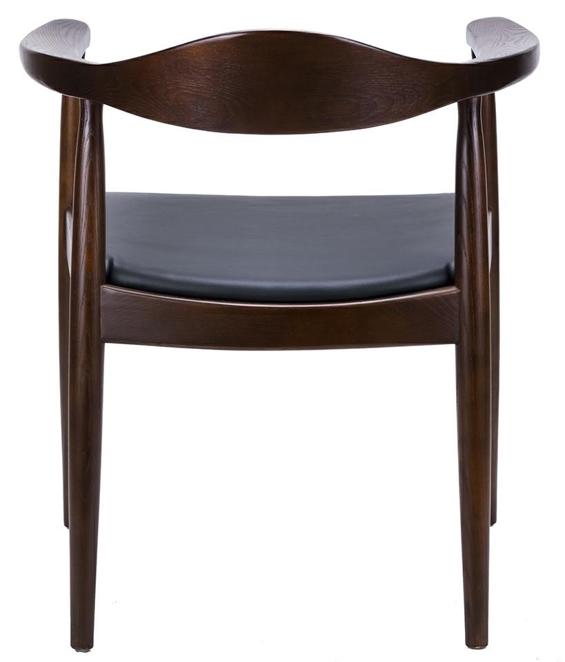 Krzesło KENNEDY ciemnobrązowe – drewno jesion, ekoskóra