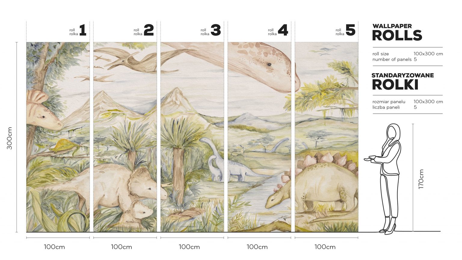 Dino Story - Tapeta w standaryzowanych rolkach