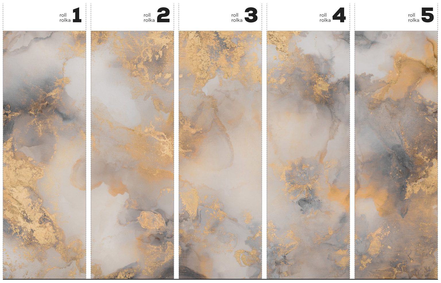 Dolce Vita Grey&Gold - Tapeta w standaryzowanych rolkach