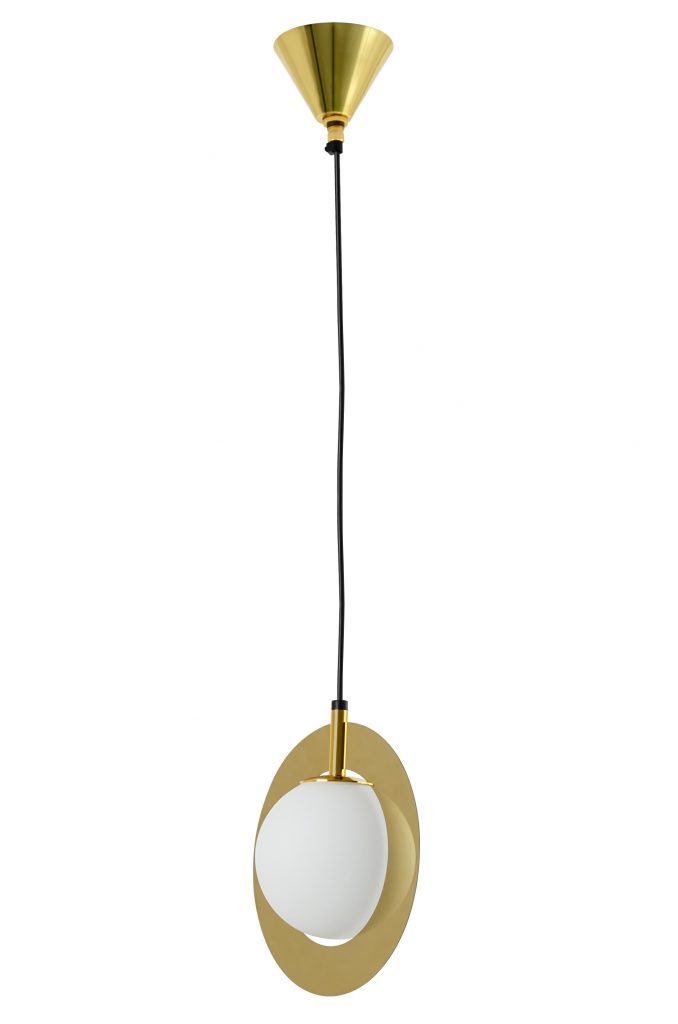 Lampa wisząca AURORA złota – szkło, metal