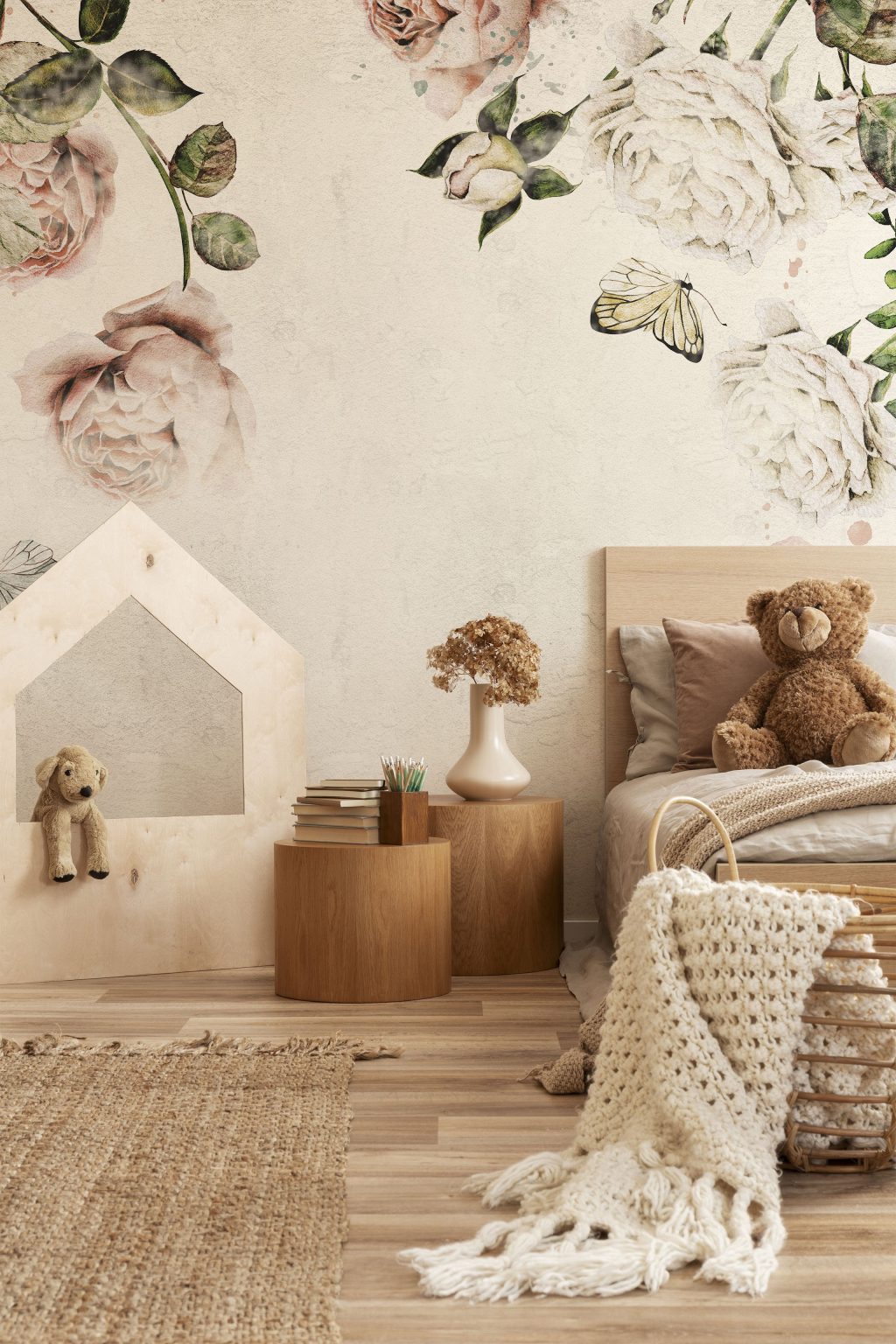 Tapeta Rose Dream white