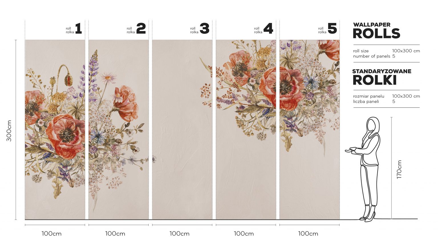 Fiori Due - Tapeta w standaryzowanych rolkach