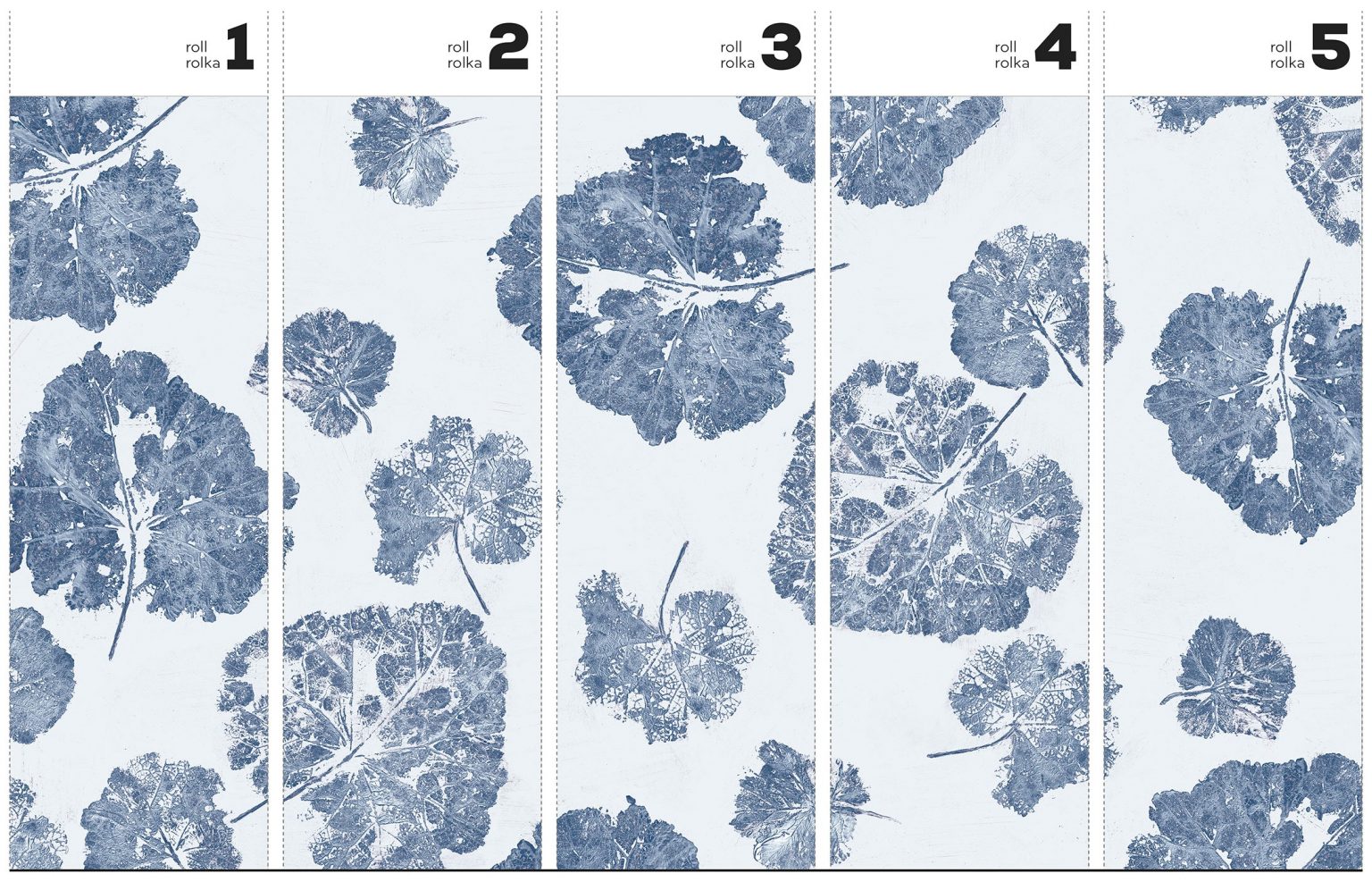 Foglia Navy - Tapeta w standaryzowanych rolkach
