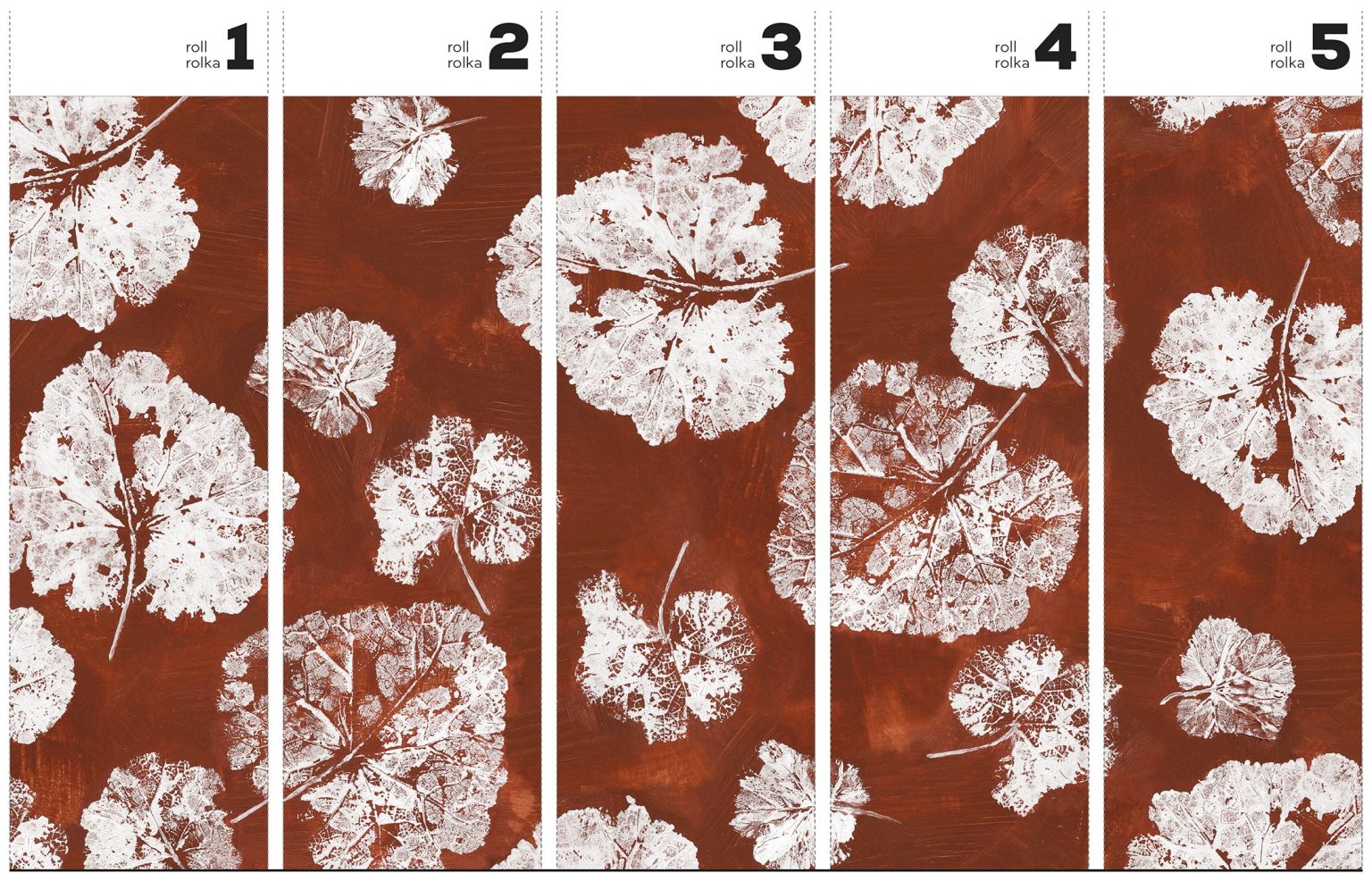 Foglia Rust - Tapeta w standaryzowanych rolkach